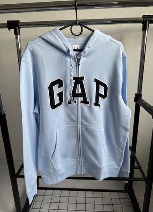 Зип-худи gap оригинал голубое blue, мужское худи м л размер