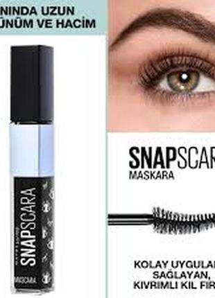 Туш для вій maybelline new york snapscara чорна 8 мл4 фото