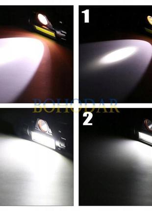 Ліхтарик налобний x-balog bl-872 ліхтар фонарик з магнітом led xpe+cob водостійкий ударостійкий micro-usb6 фото