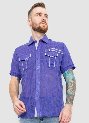 Сорочка чоловіча з принтом, колір фіолетовий,