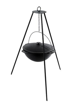 Казан чавунний азіатський 15 л з кришкою та триногою