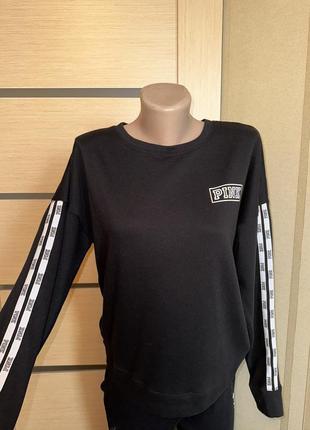 Victoria’s secret pink черный свободного кроя свитшот!оригинал!