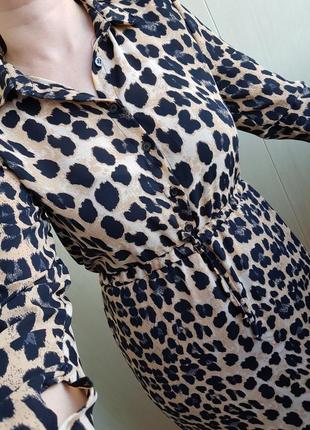 Леопардовое шифоновое платье3 фото