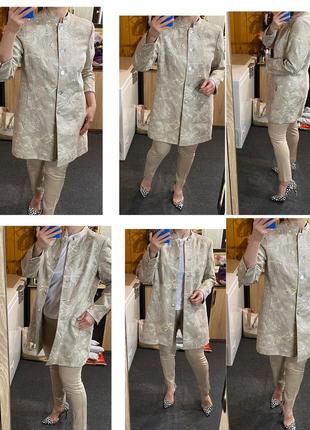 Шикарный удлиненный льняной пиджак с вышивкой,white label,p.42-442 фото