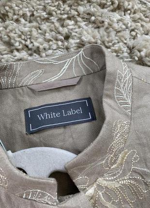 Шикарный удлиненный льняной пиджак с вышивкой,white label,p.42-446 фото