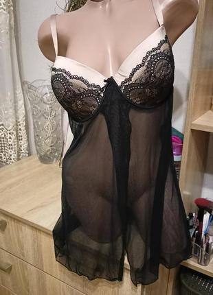 Прозорий пеньюар з чашкою 80/85 d