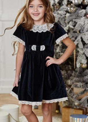 Бархатное раритетное платье для девочки в стиле венздей6 фото