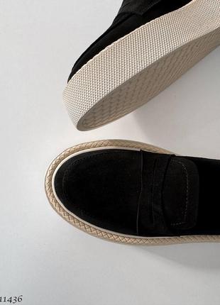 Замшевые женские туфли лоферы из натуральной замши10 фото