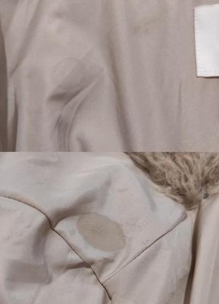 Шуба однотонная светло-бежевая кэжуал искусственная шубка эко мех полушубок курточка  демисезонная h&m10 фото