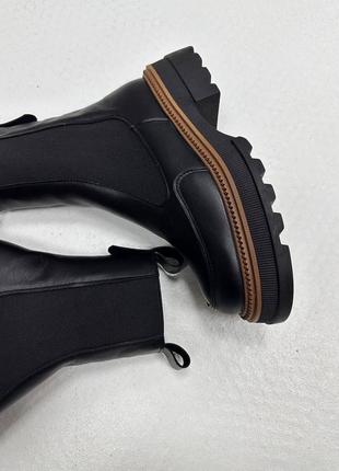 Шкіряні жіночі черевики челсі з натуральної шкіри5 фото