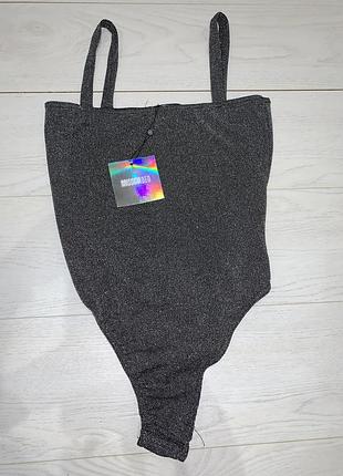 Боді на брительках новий срібний missguided 10 38 s-m