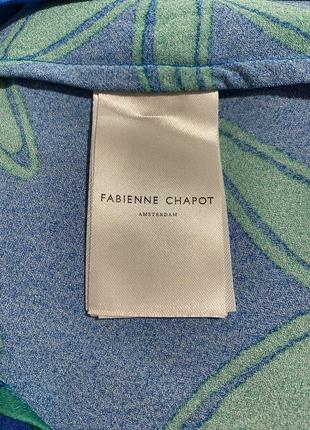 Натуральная блуза дорогого бренда fabienne chapot, голубая с зелёным, вискоза, пальмы,8 фото