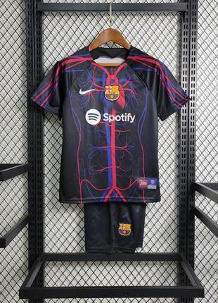 Дитяча футбольна форма барселона special edition barcelona футболка шорти екіпіровка для дітей messi