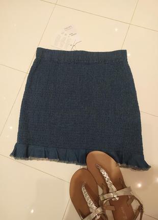 Джинсовая жатая юбка & other stories cos