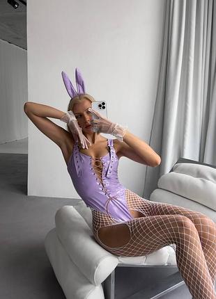 Эротическое боди под латекс  костюм зайца playboy