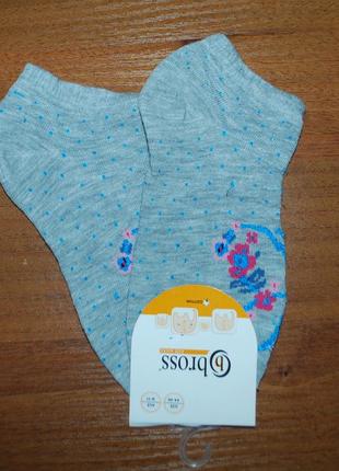 Літні укорочені шкарпетки 9-11 bross бросс метелик сітка1 фото