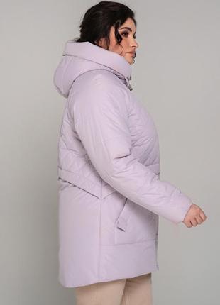 Подовжена весняна куртка на тинсулейті лана великих розмірів 52-62 розміри різні кольори пудрова5 фото