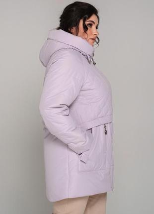 Подовжена весняна куртка на тинсулейті лана великих розмірів 52-62 розміри різні кольори пудрова6 фото