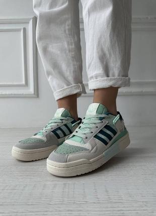 🔥adidas forum turquoise кроссовки ментол кожа замша