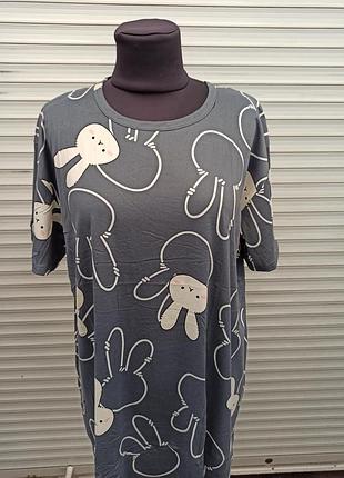 Ночная рубашка туника серого цвета платье для дома ночнушка тунца платье для дома2 фото