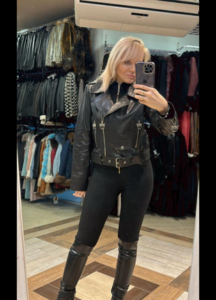 Шкіряна куртка косуха,pinko