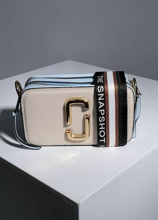 Сумка marc jacobs small camera bag beige blue3 фото