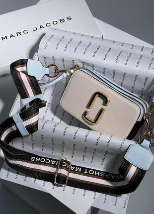 Сумка marc jacobs small camera bag beige blue5 фото