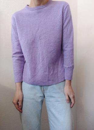 Шерстяний светр лавандовий джемпер кашемір пуловер реглан лонгслів светр кашеміровий9 фото
