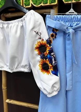 Костюм для девочки в стиле вышиванка