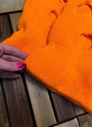 Яркая неоновая оранжевая женская балаклава балаклаву купить3 фото