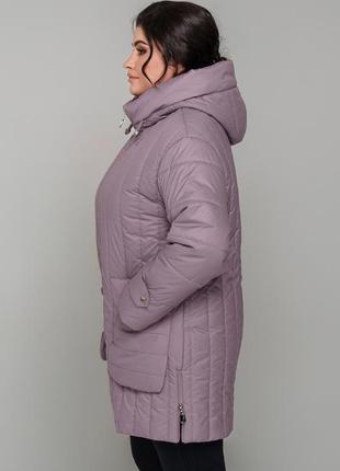 Подовжена весняна куртка на тинсулейті лана великих розмірів 52-62 розміри різні кольори моко6 фото