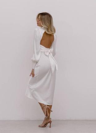 Белое платье из итальянского шелка xs s m l ⚜️ премиальное вечернее белое платье из шелка7 фото