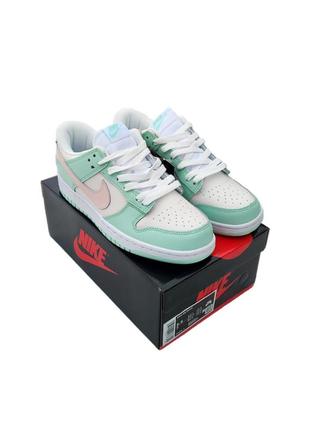 Кроссовки женские nike sb dunk бежево-мятные8 фото