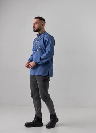 Мужская вышиванка домотканое полотно