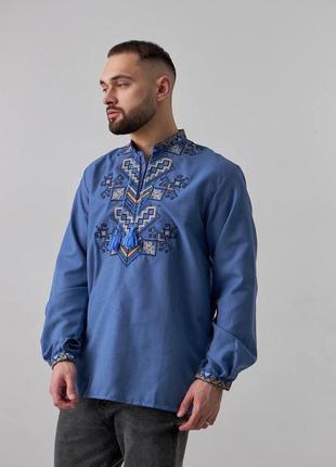 Мужская вышиванка домотканое полотно