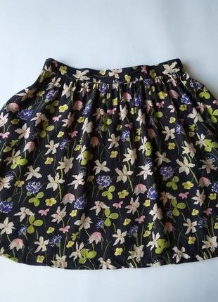 Черная юбка солнце с цветочным принтом topshop2 фото