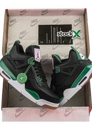 Мужские кроссовки nike air jordan sb×jordan 4 black green premium качества, удобные и стильные кроссовки на каждый день