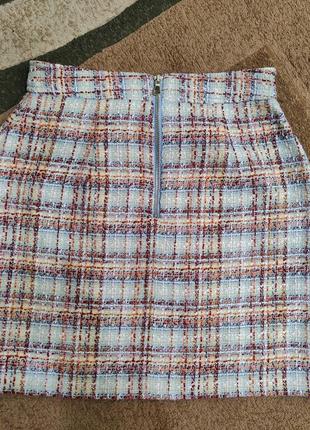 Твидовая юбка юбка юпка хс,с размер твидовая 34,36 мини7 фото