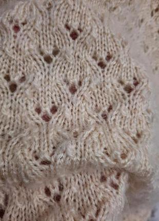 Ажурный мохерный свитер. hand made.4 фото