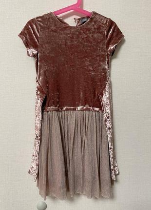 Платье коричневый перламутр 110 размер