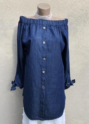 Новая джинсовая блуза,рубаха,туника,италия1 фото