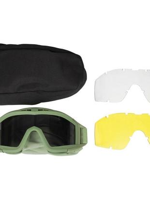 Защитные тактические очки-маска со сменным стеклом olive