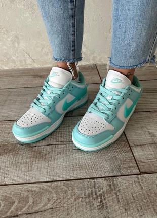 Кроссовки nike dunk low twist turquoise/white