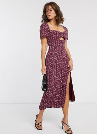 Распродажа платье fashion union миди/макси asos с вырезом