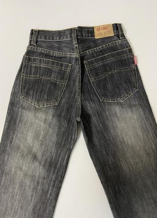 Темно серые широкие джинсы4 фото