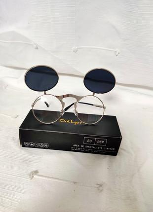 Круглые солнцезащитные очки двойной флип. унисекс.1 фото