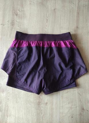 Женские спортивные двойные шорты с тайтсами h&m . pазмер- м.3 фото