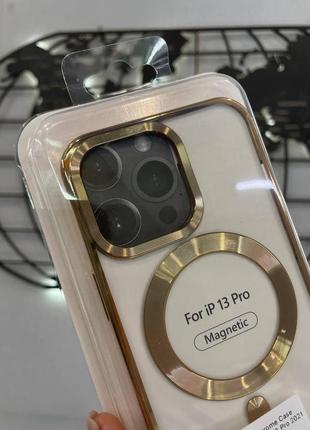 Чохол-накладка sides chrome case magsafe box iphone 13 pro,чохол із підтримкою magsafe для айфон 13 про2 фото
