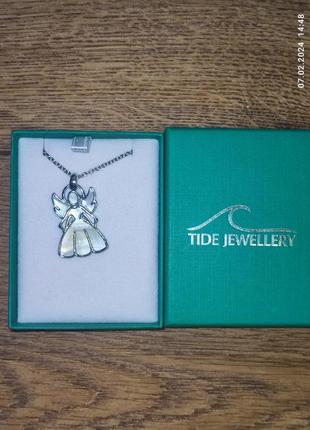 Ожерелье-подвеска tide jewellery «ангел-хранитель» с натуральным перламутром