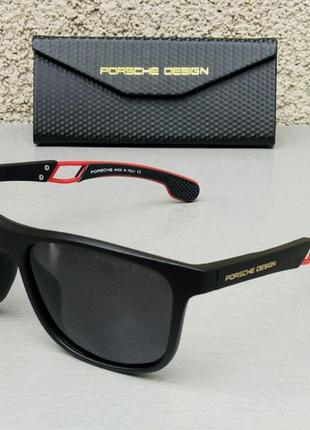 Porsche design очки мужские солнцезащитные черные с красным поляризированые